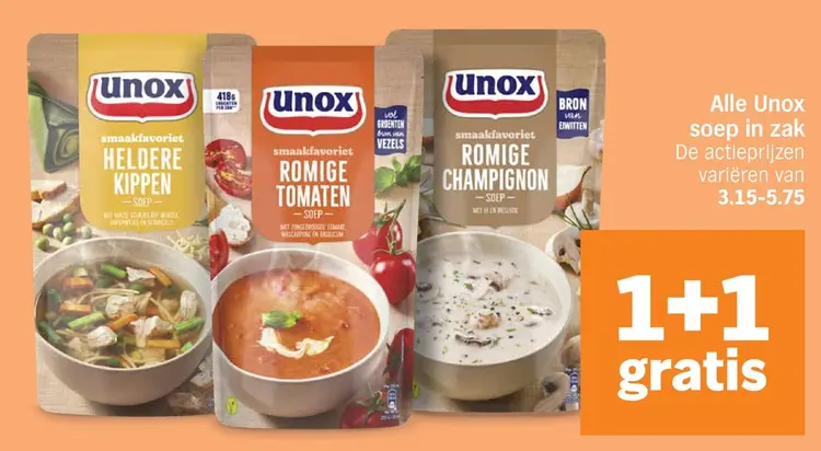Aanbieding: Unox soep in zak
