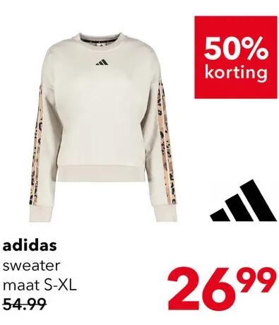 Aanbieding: Adidas Animal Print 3 Stripes dames sport sweater