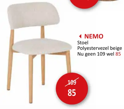 Aanbieding: Nemo Stoel Polyesstervezel beige