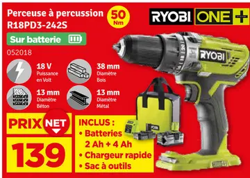 Offre: Perceuse à percussion R18PD3-2425