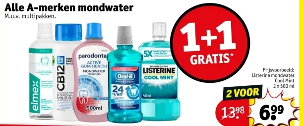 Aanbieding: Listerine mondwater Cool Mint