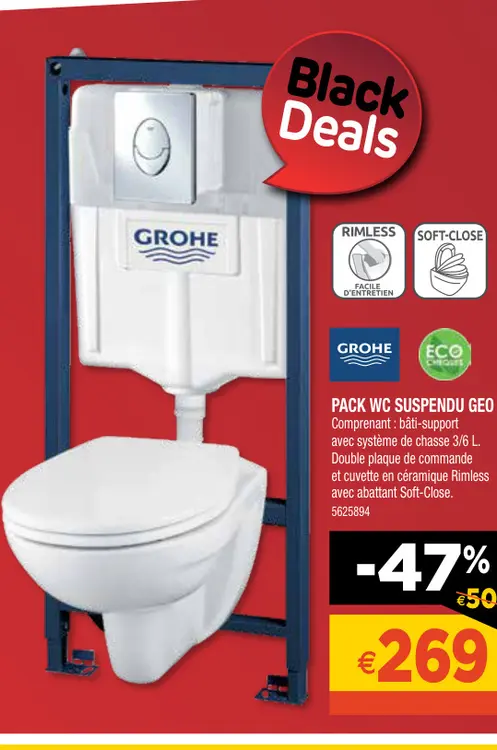 Offre: Pack wc suspendu geo