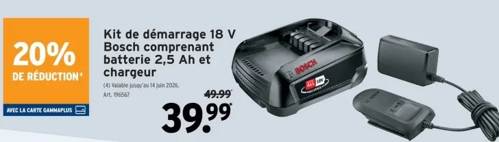 Offre: Kit de démarrage 18 V