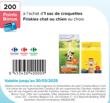 Offre: Friskies croquettes chat ou chien