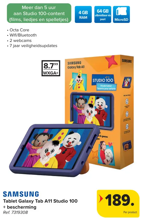 Promotie: Tablet Galaxy Tab A11 Studio 100 + bescherming