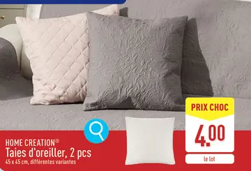 Offre: Taies d'oreiller