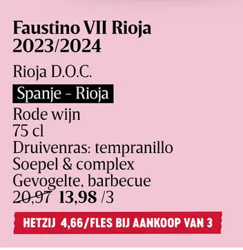 Aanbieding: Faustino VII Rioja