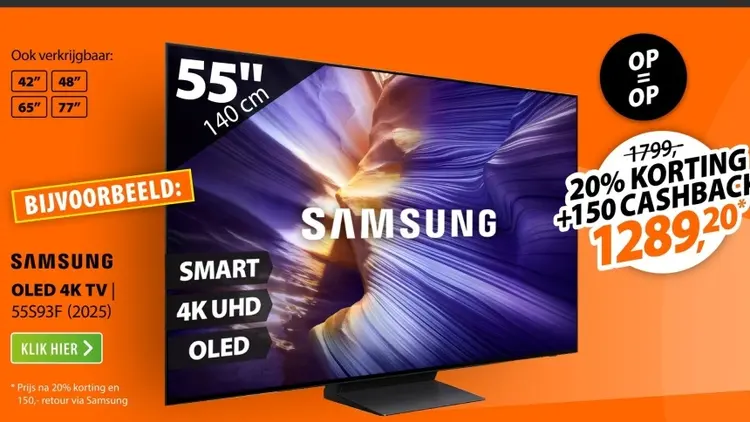 Aanbieding: Samsung OLED 4K TV 55S93F (2025)