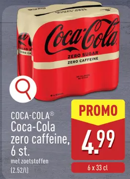 Aanbieding: Coca-Cola zero caffeine