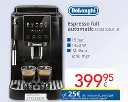 Promotie: Espresso full automatic ECAM 220.51.B