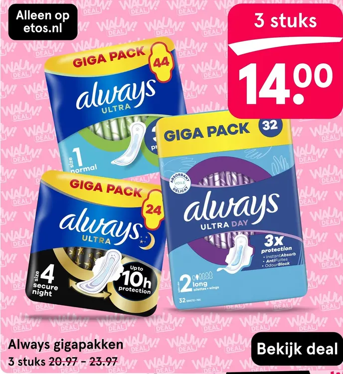 Aanbieding: Always gigapakken