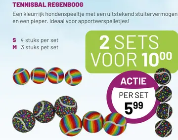 Aanbieding: Tennisbal regenboog