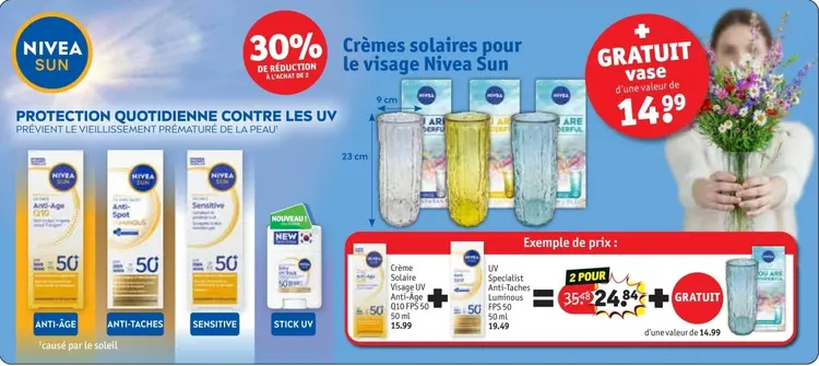 Offre: Crèmes solaires pour le visage