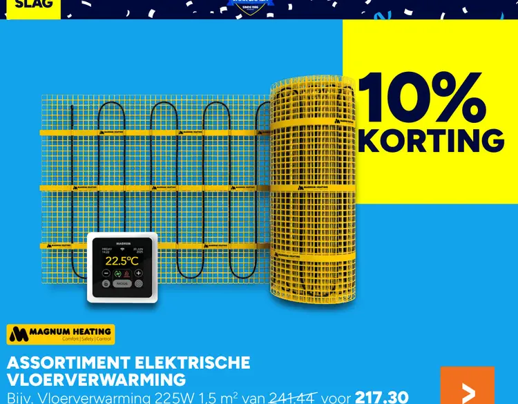 Aanbieding: Assortiment elektrische vloerverwarming