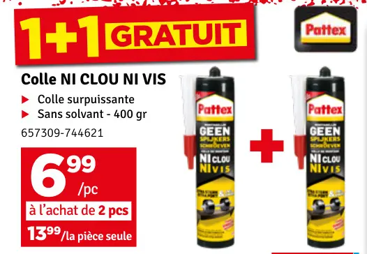 Offre: Colle NI CLOU NI VIS