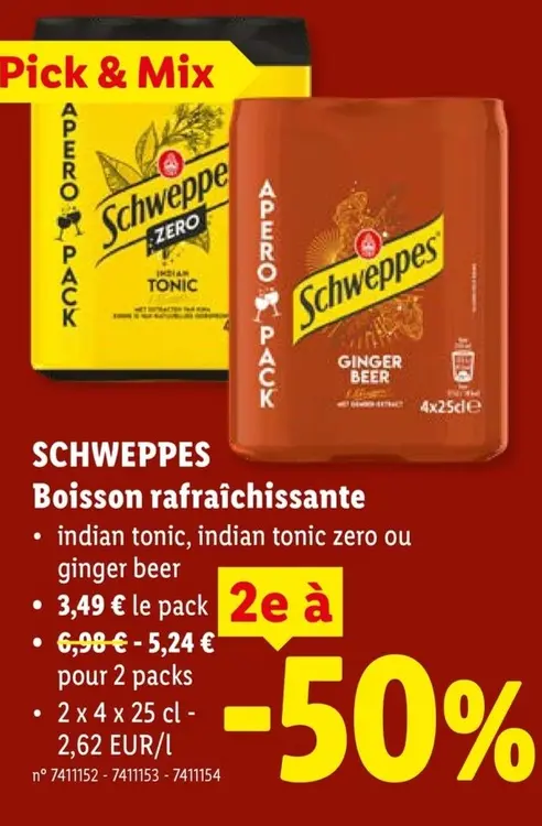 Offre: Schweppes Boisson rafraîchissante