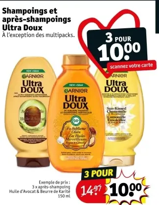Offre: Shampoings et après-shampoings Ultra Doux