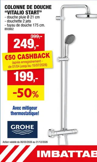 Offre: GROHE Vitalio Start System colonne de douche pluie
