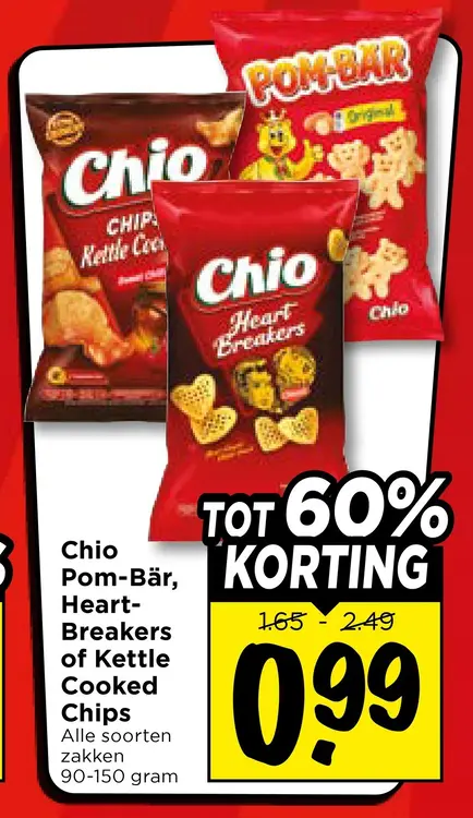 Aanbieding: Chio Pom-Bär, Heart-Breakers of Kettle Cooked Chips