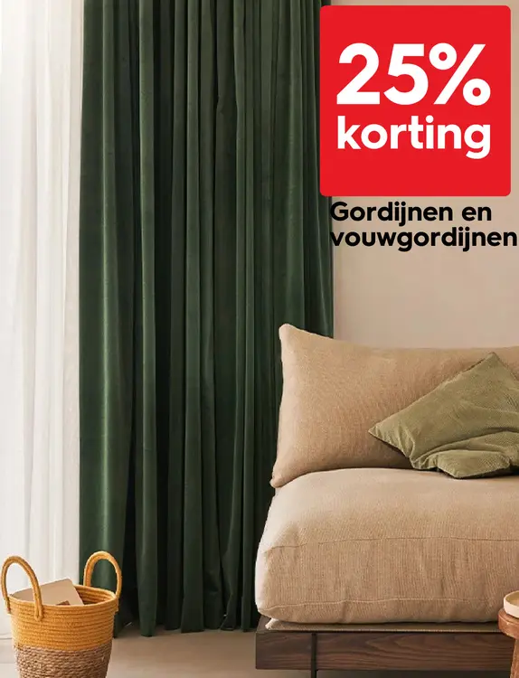Promotie: Gordijnen en vouwgordijnen
