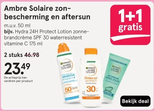 Aanbieding: Ambre Solaire zon-bescherming en aftersun