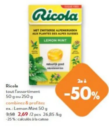 Offre: Ricola Lemon Mint