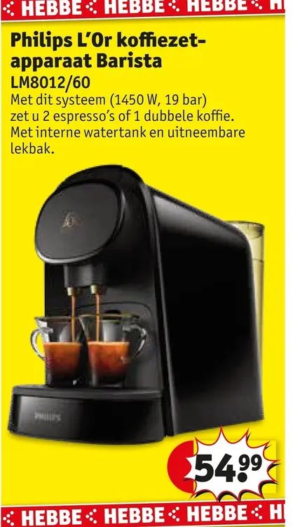 Promotie: Philips L'Or koffiezet-apparaat Barista