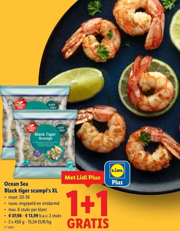 Promotie: Black tiger scampi's XL