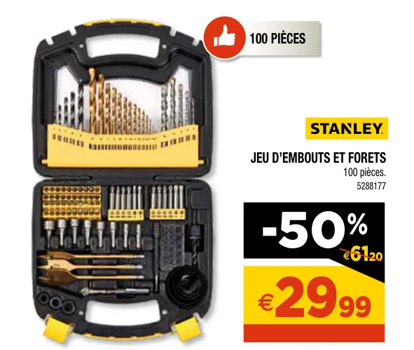 Promotie: Jeu d'embouts et forets