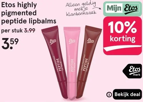 Aanbieding: Highly pigmented peptide lipbalms