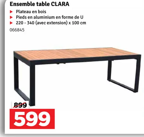 Offre: Ensemble table CLARA