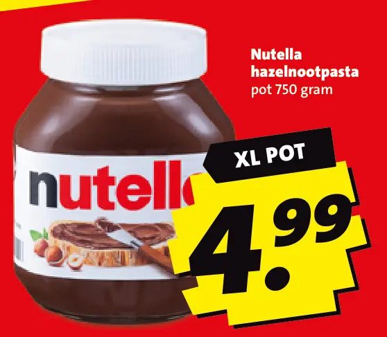 Aanbieding: Nutella hazelnootpasta