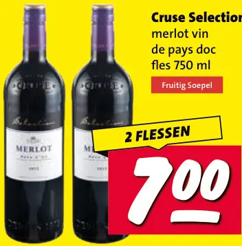 Aanbieding: Cruse Selection Merlot vin de pays doc