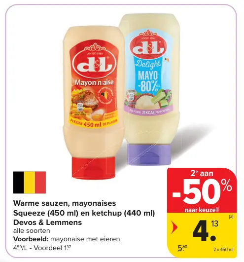 Promotie: Warme sauzen, mayonaises Squeeze en ketchup