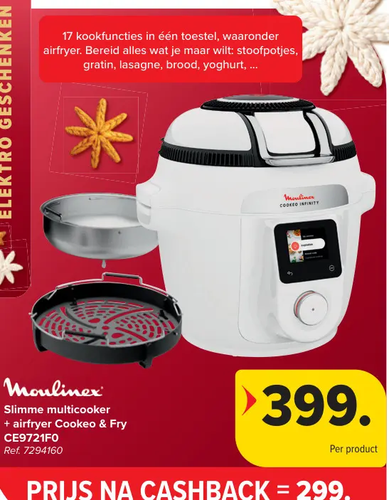 Aanbieding: Slimme multicooker + airfryer Cookeo & Fry