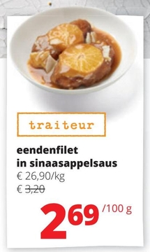 Aanbieding: eendenfilet in sinaasappelsaus