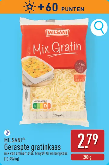 Promotie: Geraspte gratinkaas