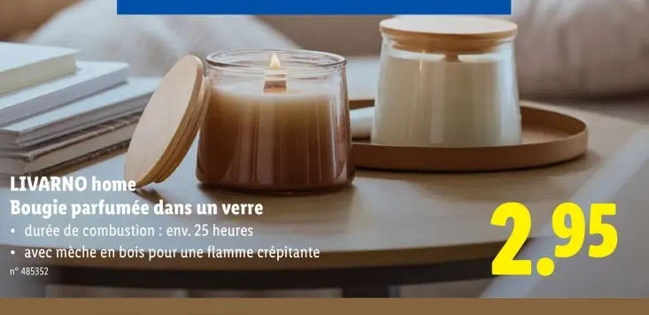 Offre: Bougie parfumée dans un verre