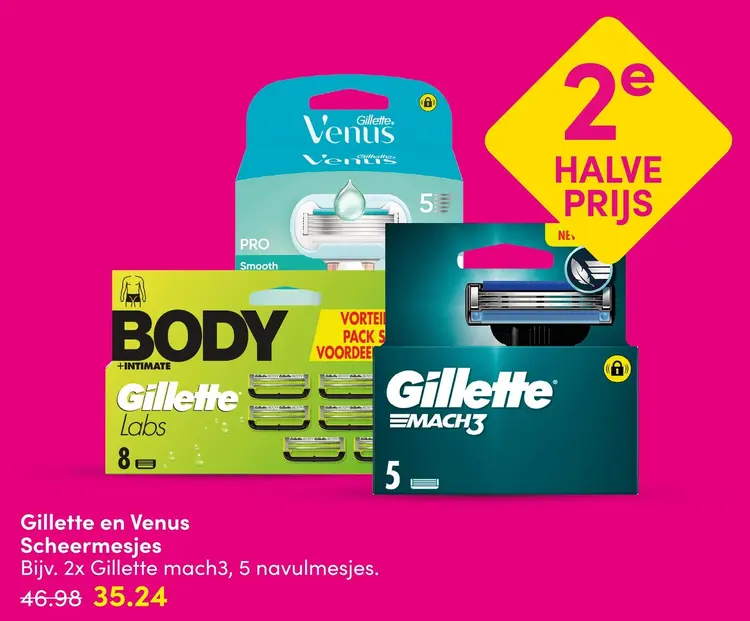 Aanbieding: Gillette en Venus Scheermesjes