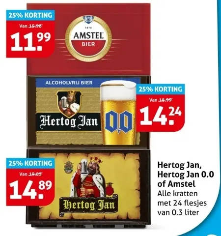 Aanbieding: Hertog Jan, Hertog Jan 0.0 of Amstel