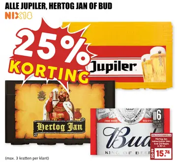 Aanbieding: JUPILER, HERTOG JAN OF BUD