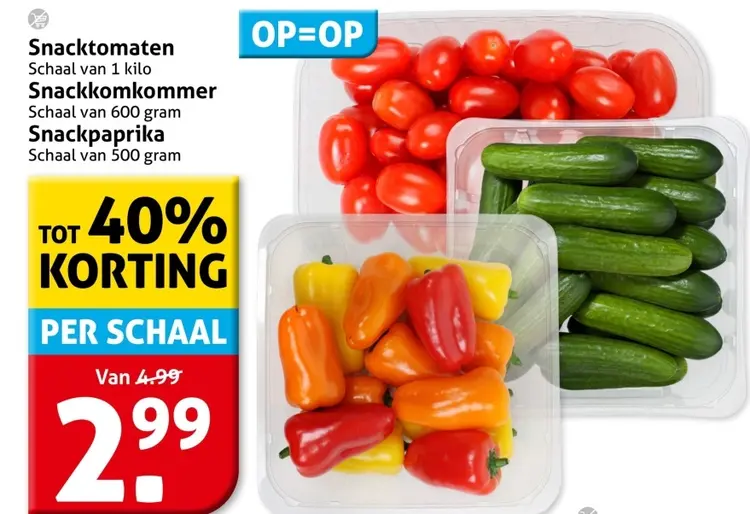 Snacktomaten, Snackkomkommer, Snackpaprika