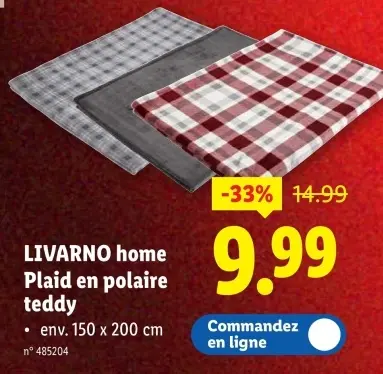Offre: Plaid en polaire teddy