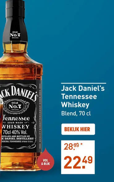 Aanbieding: Jack Daniel's Tennessee Whiskey 70CL