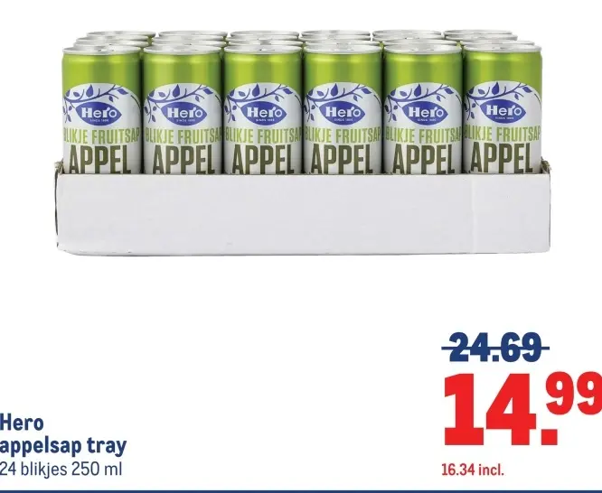 Aanbieding: appelsap tray
