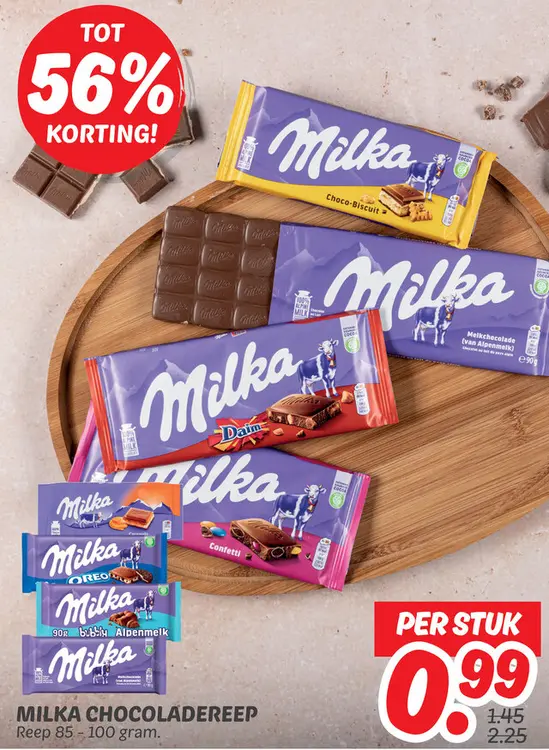 Aanbieding: Milka chocoladereep