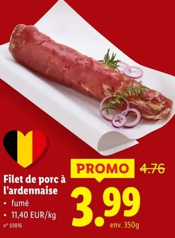 Offre: Filet de porc à l'ardennaise