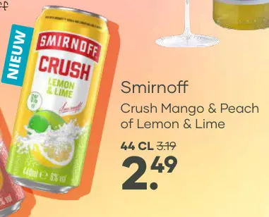 Aanbieding: Smirnoff Crush Lemon & LIme