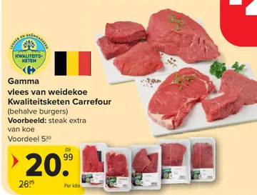 Aanbieding: vlees van weidekoe Kwaliteitsketen Carrefour