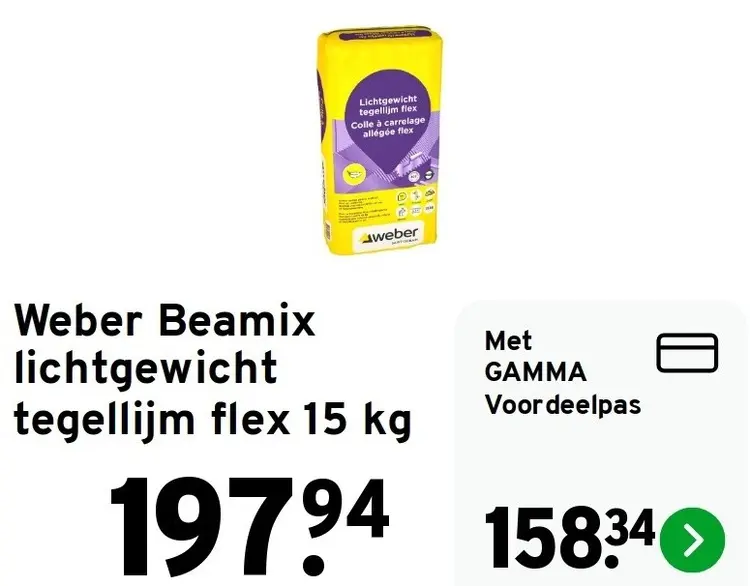Aanbieding: Lichtgewicht tegellijm flex